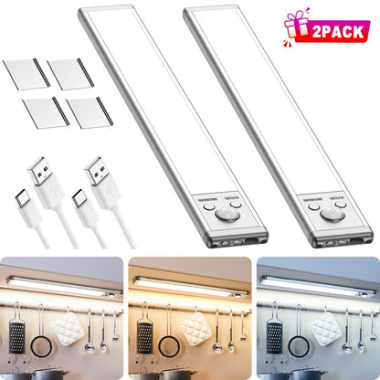 💡Motion Sensor Under Cabinet Light, 1500mAh USB Rechargeable, Magnetic & Dimmable