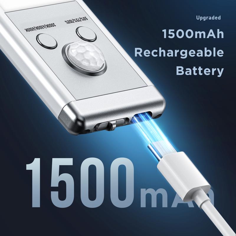 💡Motion Sensor Under Cabinet Light, 1500mAh USB Rechargeable, Magnetic & Dimmable