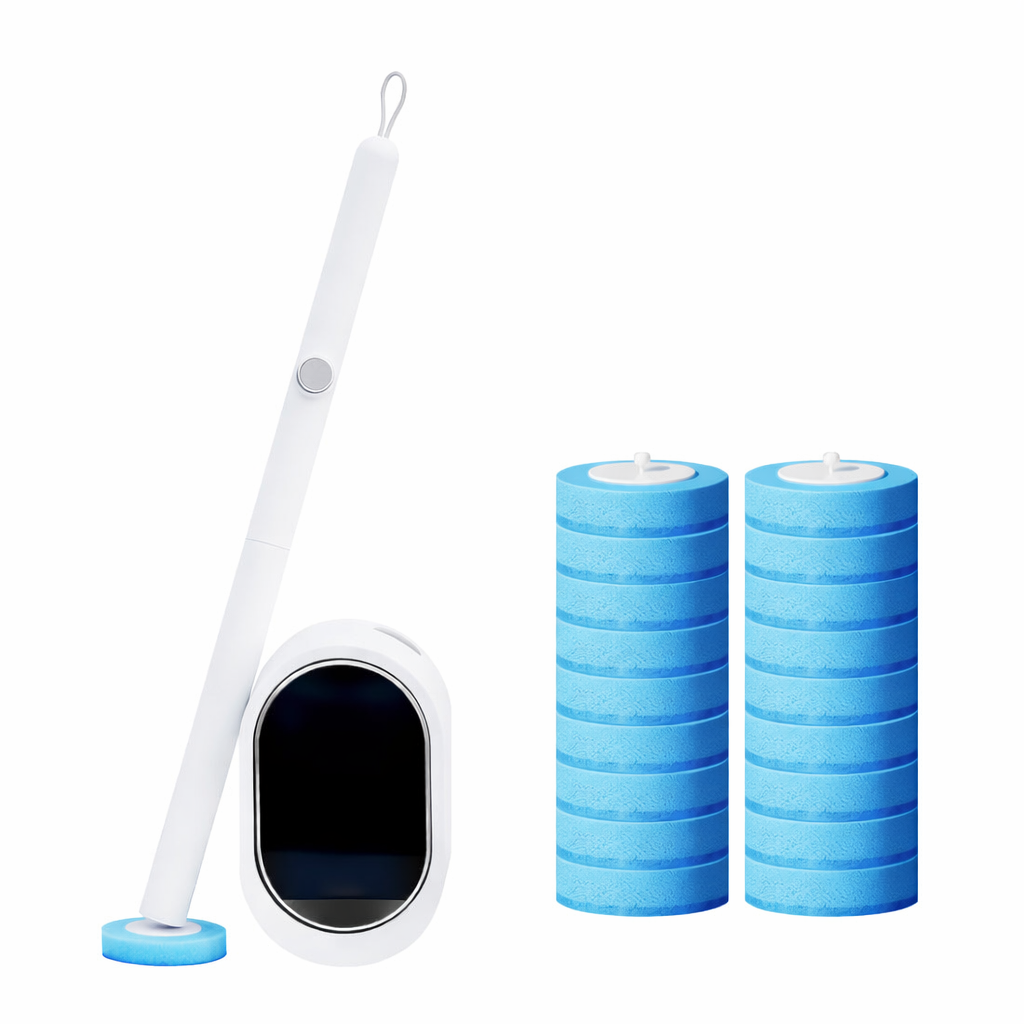 🚽 Toilet Scrubber Kit  Self-Cleaning Disposable Pads 🧼 No Pre-Rinse ✅ ✨ Fast Clean Odor-Free 🌿
