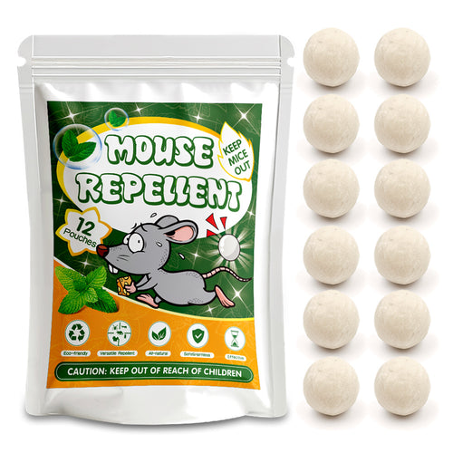 🌿🐭 Natural Essential Oil Rodent Repellent Balls – Plant-Based Mouse Deterrent Paper Balls for Home, Garage & Car (12 Pack)