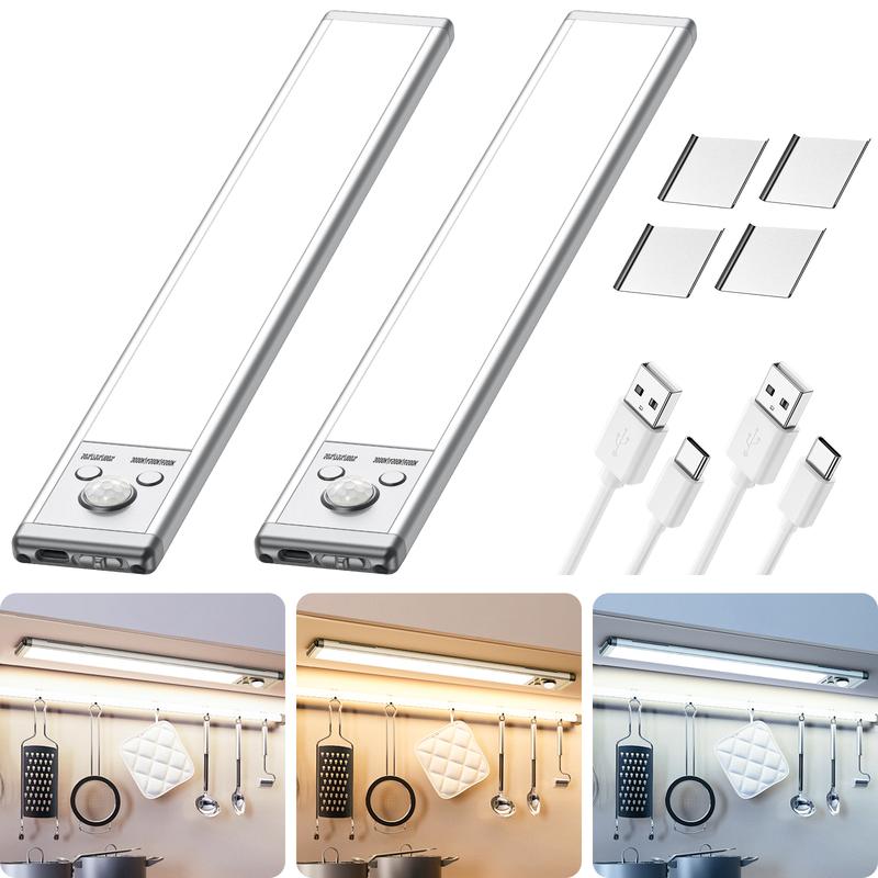 💡Motion Sensor Under Cabinet Light, 1500mAh USB Rechargeable, Magnetic & Dimmable